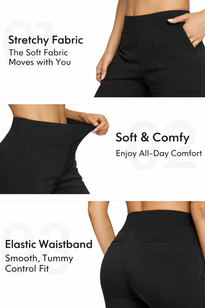 Soft Stretch Wide-Leg Pants